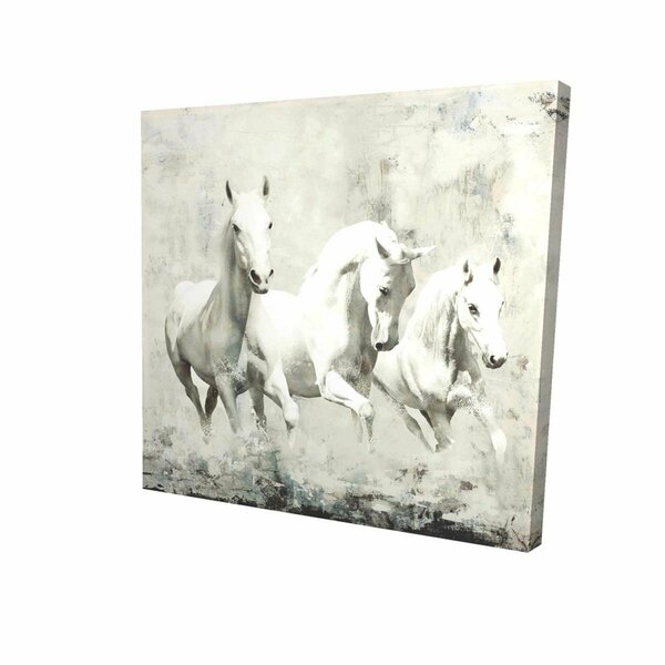 Begin Home Decor 32 x 32 in. Three White Horses Running-Print on Canvas 2080-3232-AN7